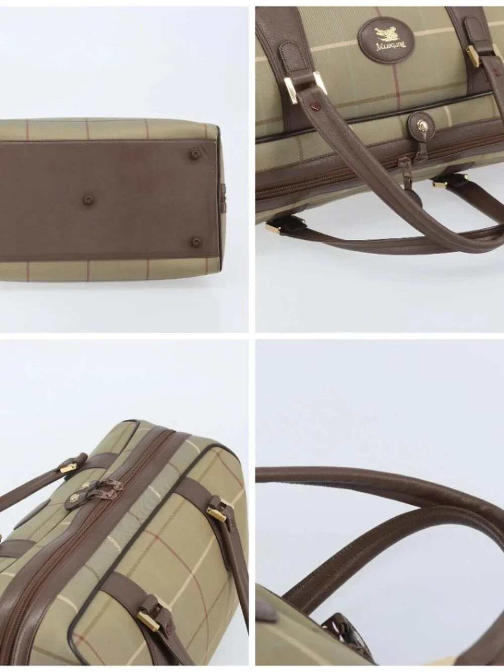 Burberrys Nova Check Boston Bag Canvas Beige Gold - Picture 16 of 16